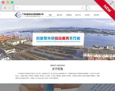 宏海進出口咨詢外(wài)貿型網站設計案例