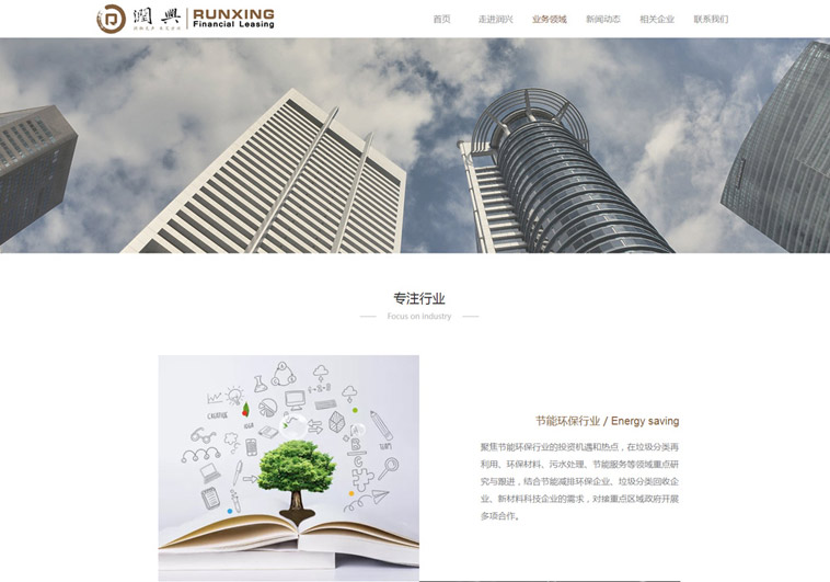 潤興融資(zī)租賃網站設計案例